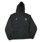 ADIDAS Mens Black Track Jacket 2XL Polyester Blend Hooded Zip Casual Sportswear