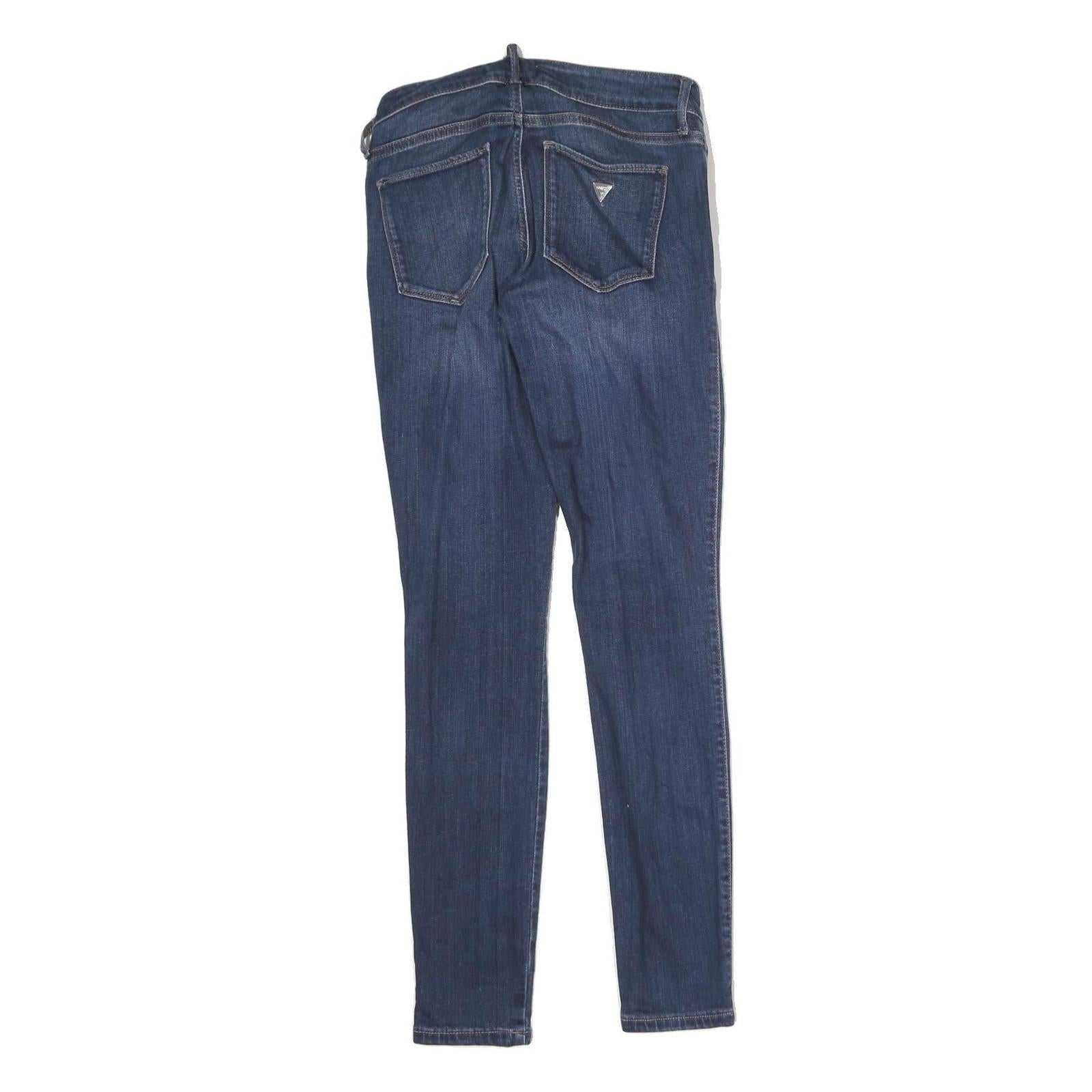 GUESS Mens Jeans Blue Slim Skinny Denim Medium W28 L29 Stylish Zip Closure