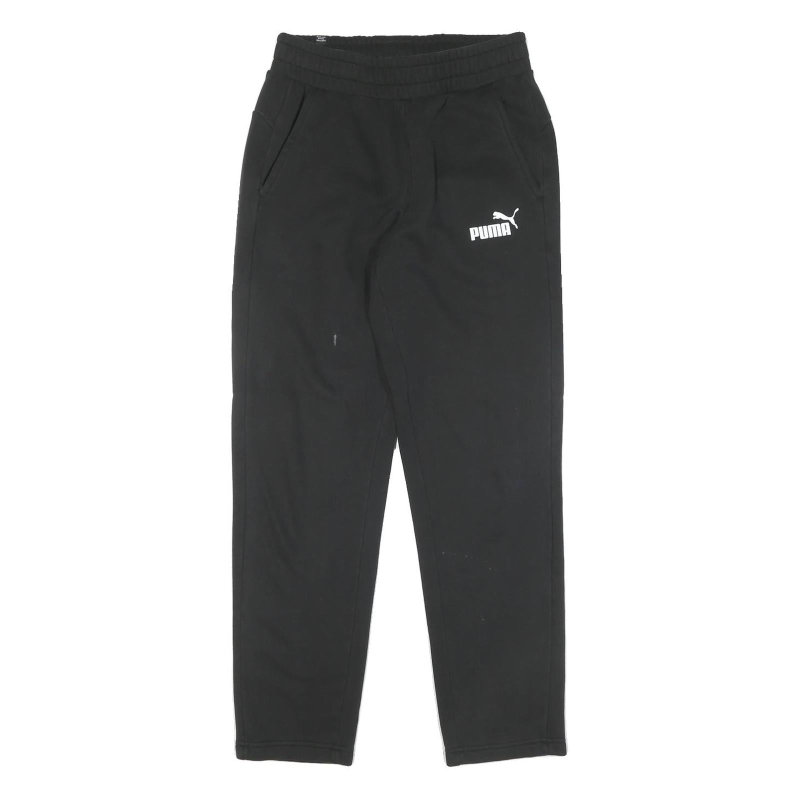 PUMA Mens Joggers Black S W28 L30 Slim Tapered Fit Logo Print Casual Wear