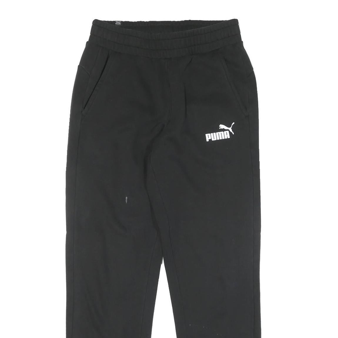 PUMA Mens Joggers Black S W28 L30 Slim Tapered Fit Logo Print Casual Wear