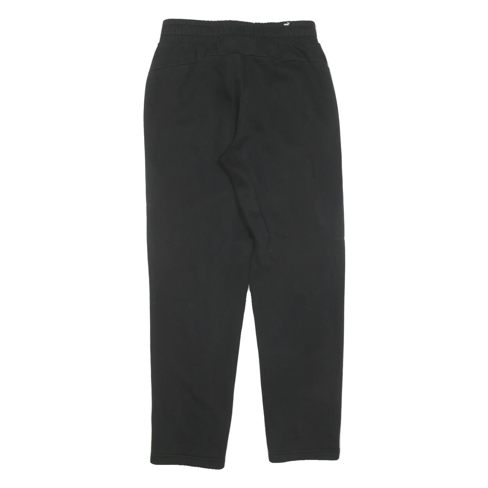 PUMA Mens Joggers Black S W28 L30 Slim Tapered Fit Logo Print Casual Wear