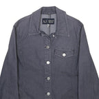 ARMANI JEANS Womens Grey Cotton Blend Classic Jacket UK 10 Button Closure