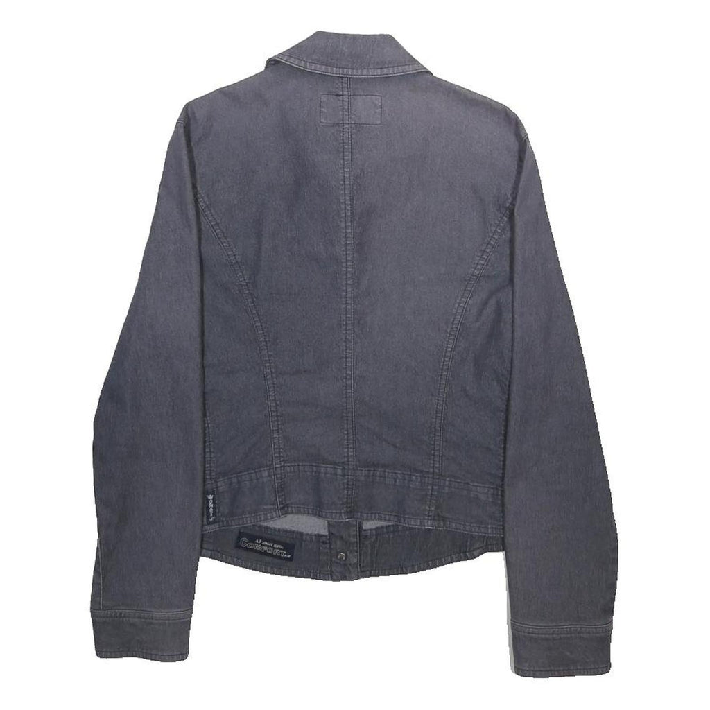 ARMANI JEANS Womens Grey Cotton Blend Classic Jacket UK 10 Button Closure