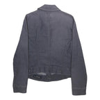 ARMANI JEANS Womens Grey Cotton Blend Classic Jacket UK 10 Button Closure
