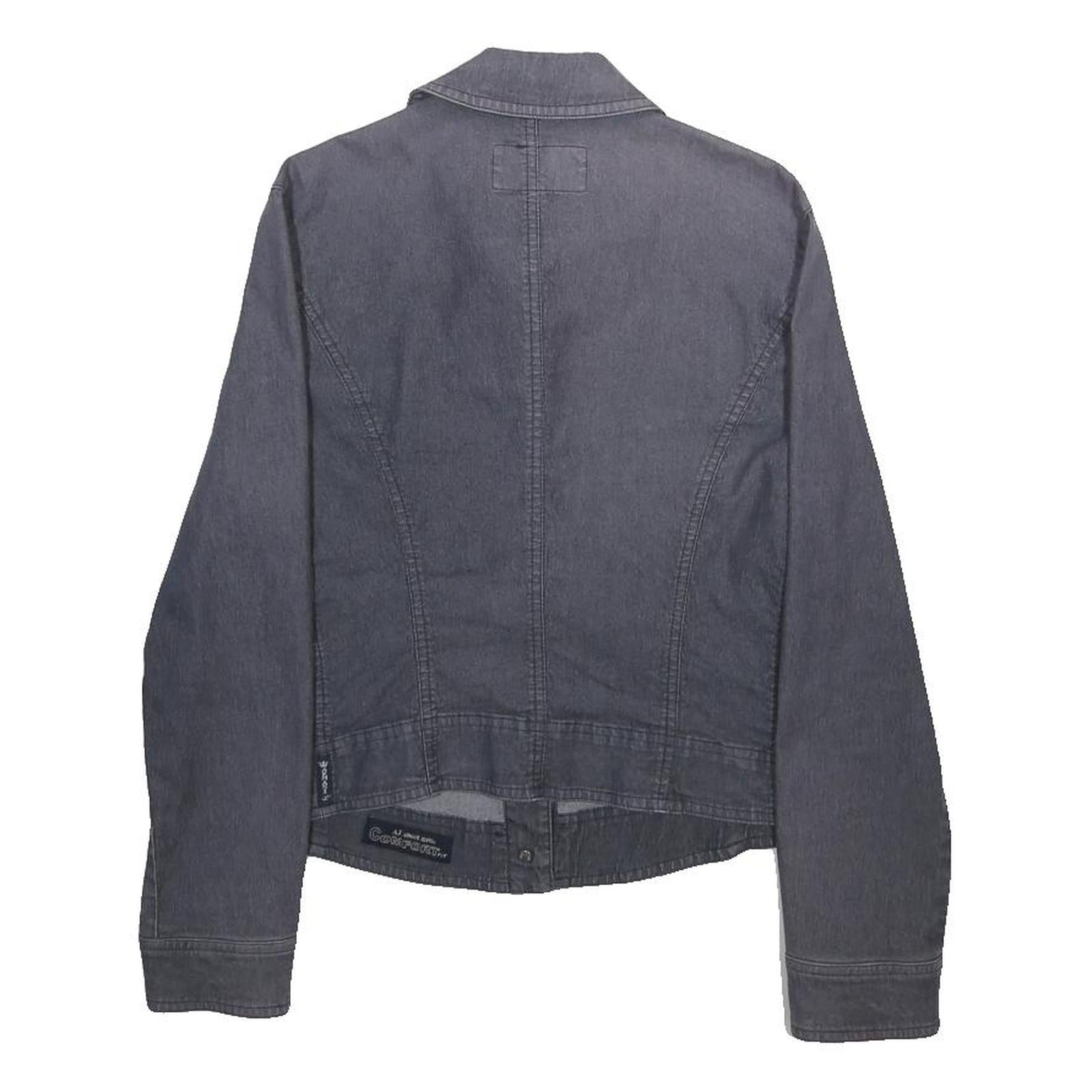 ARMANI JEANS Womens Grey Cotton Blend Classic Jacket UK 10 Button Closure