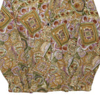 NEW FAST Womens Green Printed Long Sleeve Shirt L Vintage Inspired Pattern