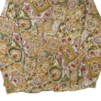 NEW FAST Womens Green Printed Long Sleeve Shirt L Vintage Inspired Pattern