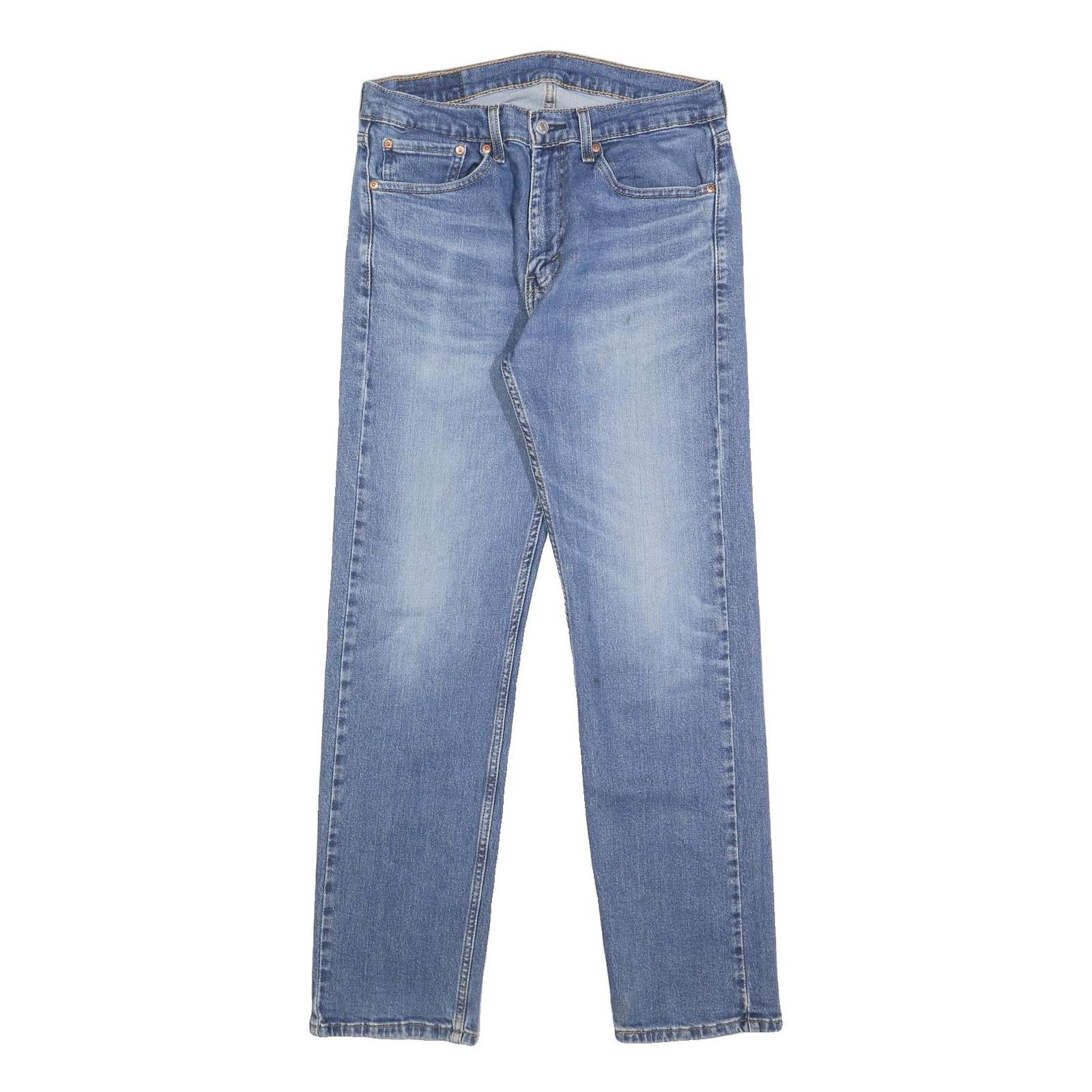 LEVI'S 505 Mens Jeans Blue Regular Straight Denim Medium W32 L32 Classic Fit Zip