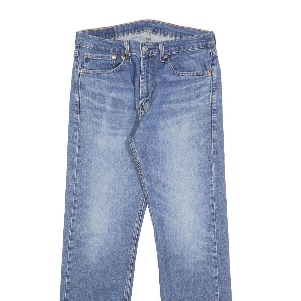 LEVI'S 505 Mens Jeans Blue Regular Straight Denim Medium W32 L32 Classic Fit Zip