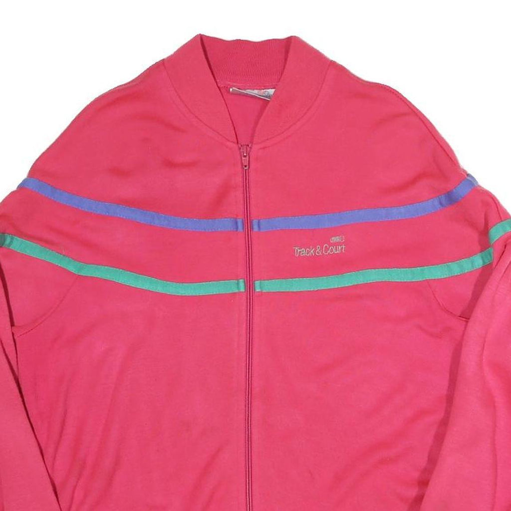 TRACK&COURT Womens Pink Cotton Blend Zip Jacket L Sport Casual Lightweight