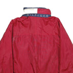 TOMMY HILFIGER Mens Red Nylon Jacket XL Windbreaker Zip Pocketed
