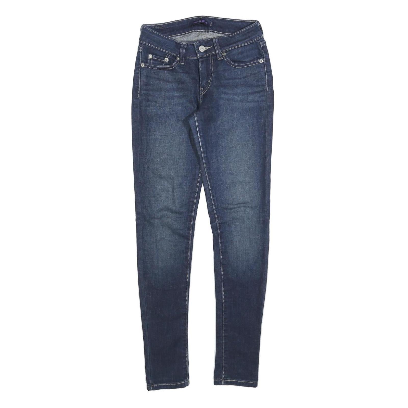 LEVI'S 535 Womens Jeans Blue Slim Skinny Denim Medium W24 L29 Stretch Zip