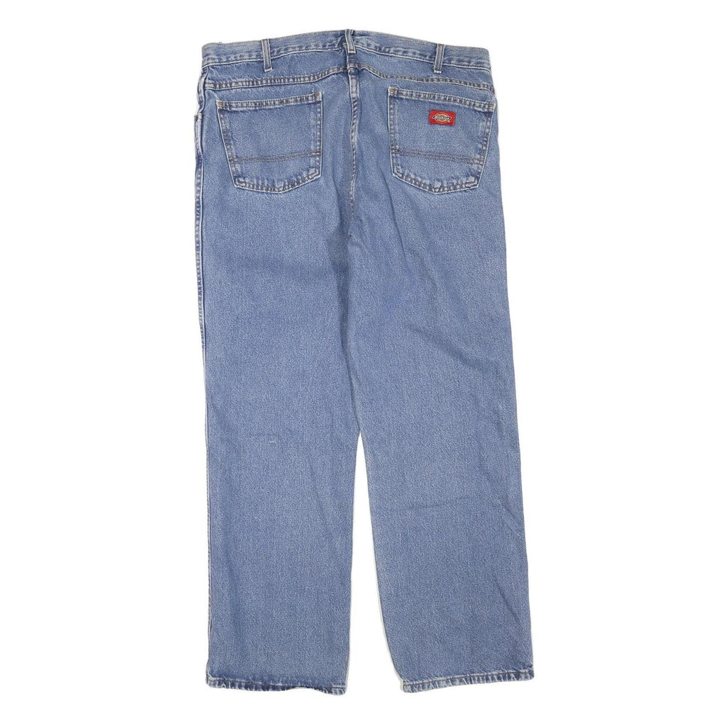 DICKIES Mens Jeans Blue Regular Straight Denim Medium W36 L30 Workwear Zip