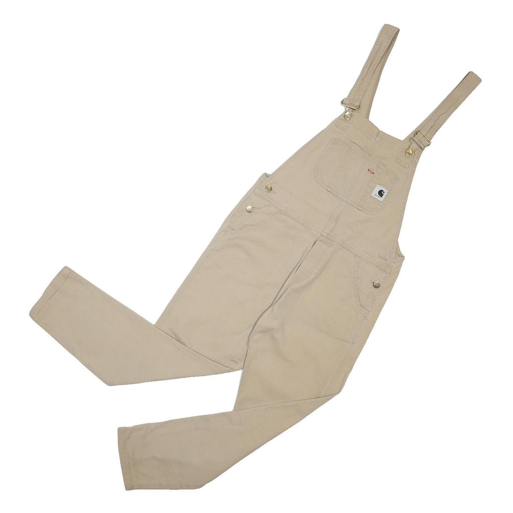 CARHARTT WIP Womens Beige Cotton Slim Dungarees M Workwear Pocket Detail