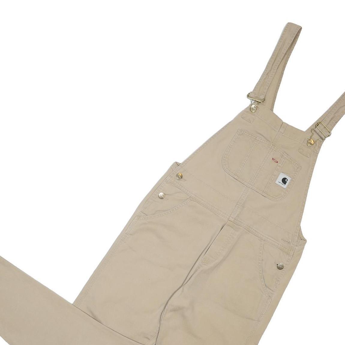 CARHARTT WIP Womens Beige Cotton Slim Dungarees M Workwear Pocket Detail