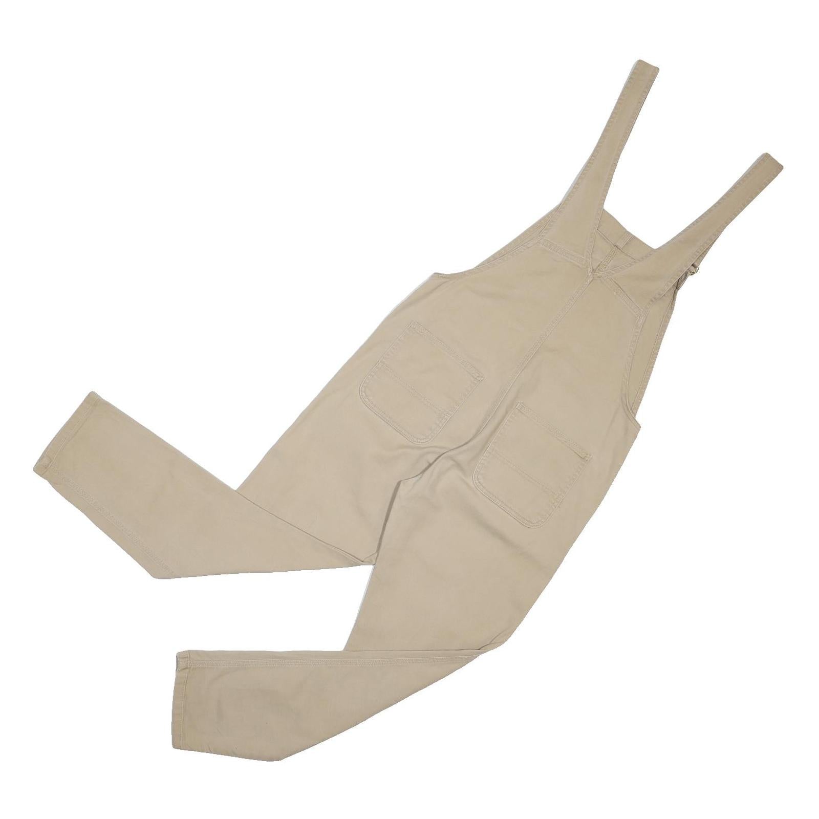 CARHARTT WIP Womens Beige Cotton Slim Dungarees M Workwear Pocket Detail