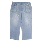 CODE JEANS Mens Loose Blue Denim Light W44 L33 Casual Zip Pockets Comfort