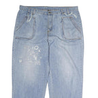 CODE JEANS Mens Loose Blue Denim Light W44 L33 Casual Zip Pockets Comfort