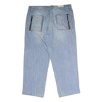 CODE JEANS Mens Loose Blue Denim Light W44 L33 Casual Zip Pockets Comfort