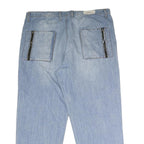 CODE JEANS Mens Loose Blue Denim Light W44 L33 Casual Zip Pockets Comfort