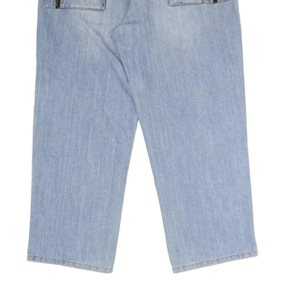 CODE JEANS Mens Loose Blue Denim Light W44 L33 Casual Zip Pockets Comfort