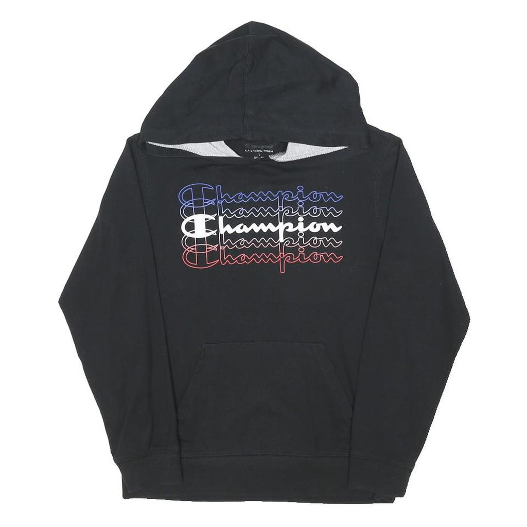 CHAMPION Womens Black Hoodie XXS Cotton Blend Pullover Lightweight Casual