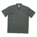 DICKIES Mens Grey Plain Shirt Cotton Blend M Workwear Casual Utility