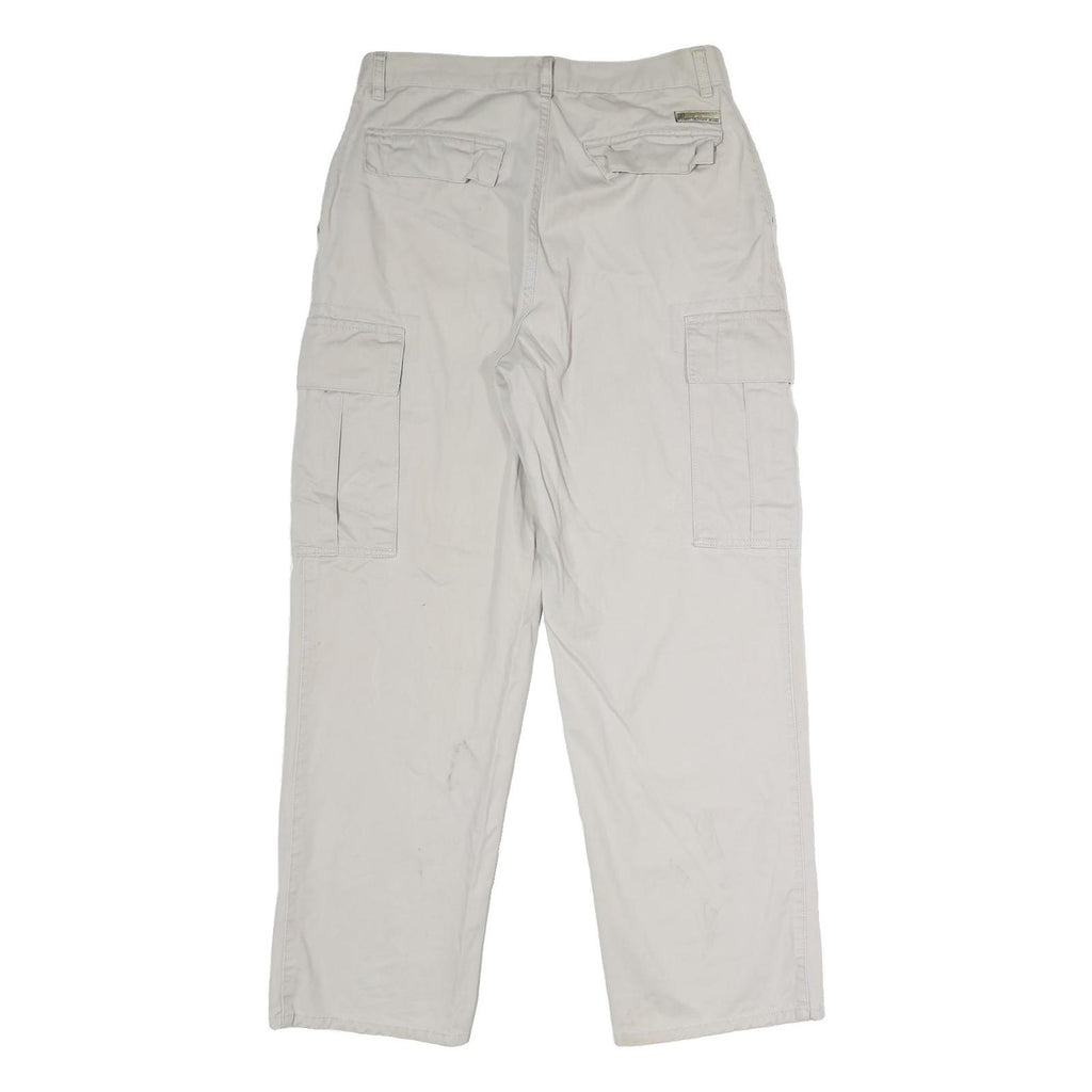 TOMMY JEANS Mens Cotton Beige Regular Straight Cargo Trousers W32 L30 Casual