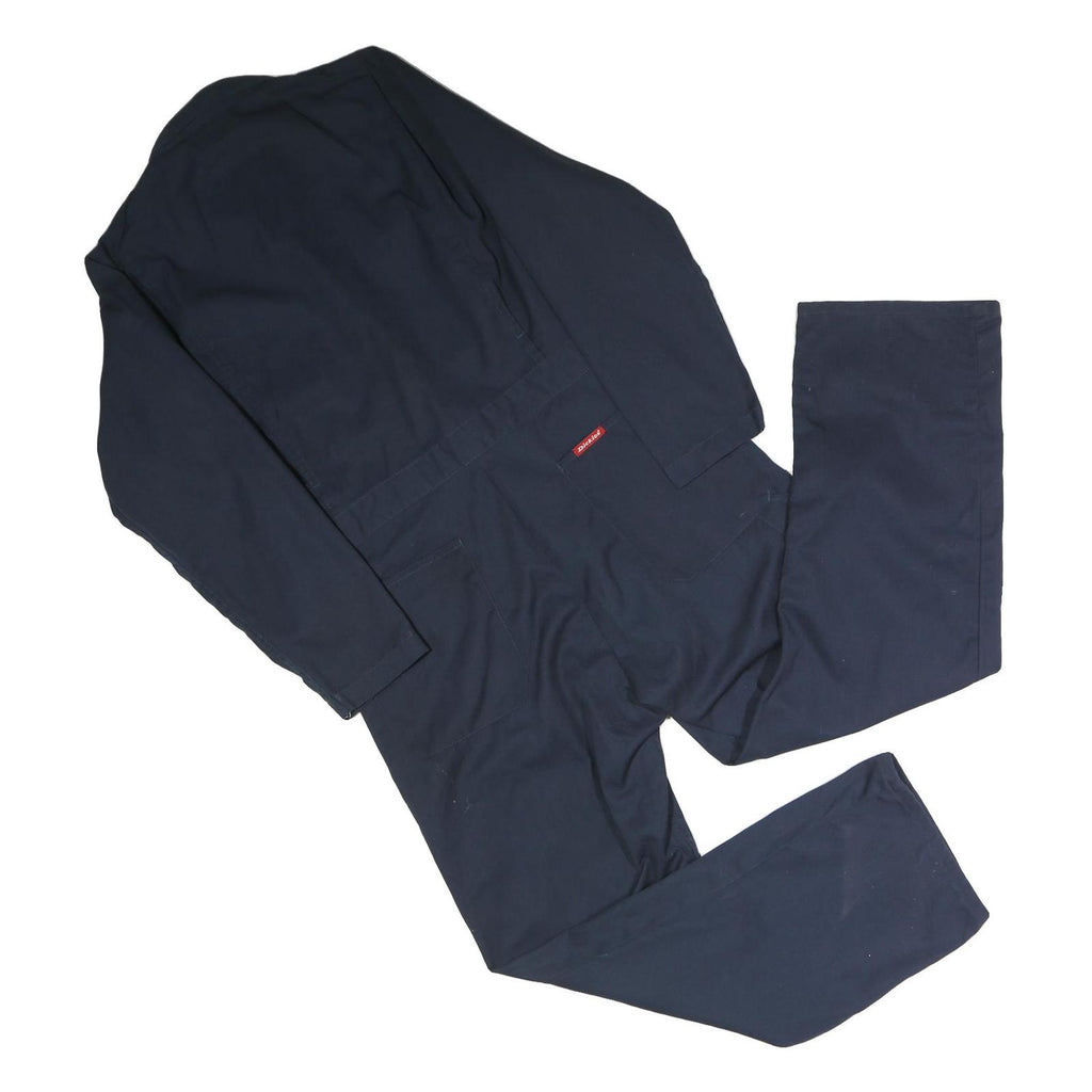 DICKIES Mens Navy Blue Cotton Blend Regular Fit Dungarees L W38 L28 Workwear
