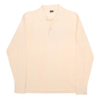 KAPPA Mens Cream Long Sleeve Plain L Cotton Polo Shirt Classic Fit