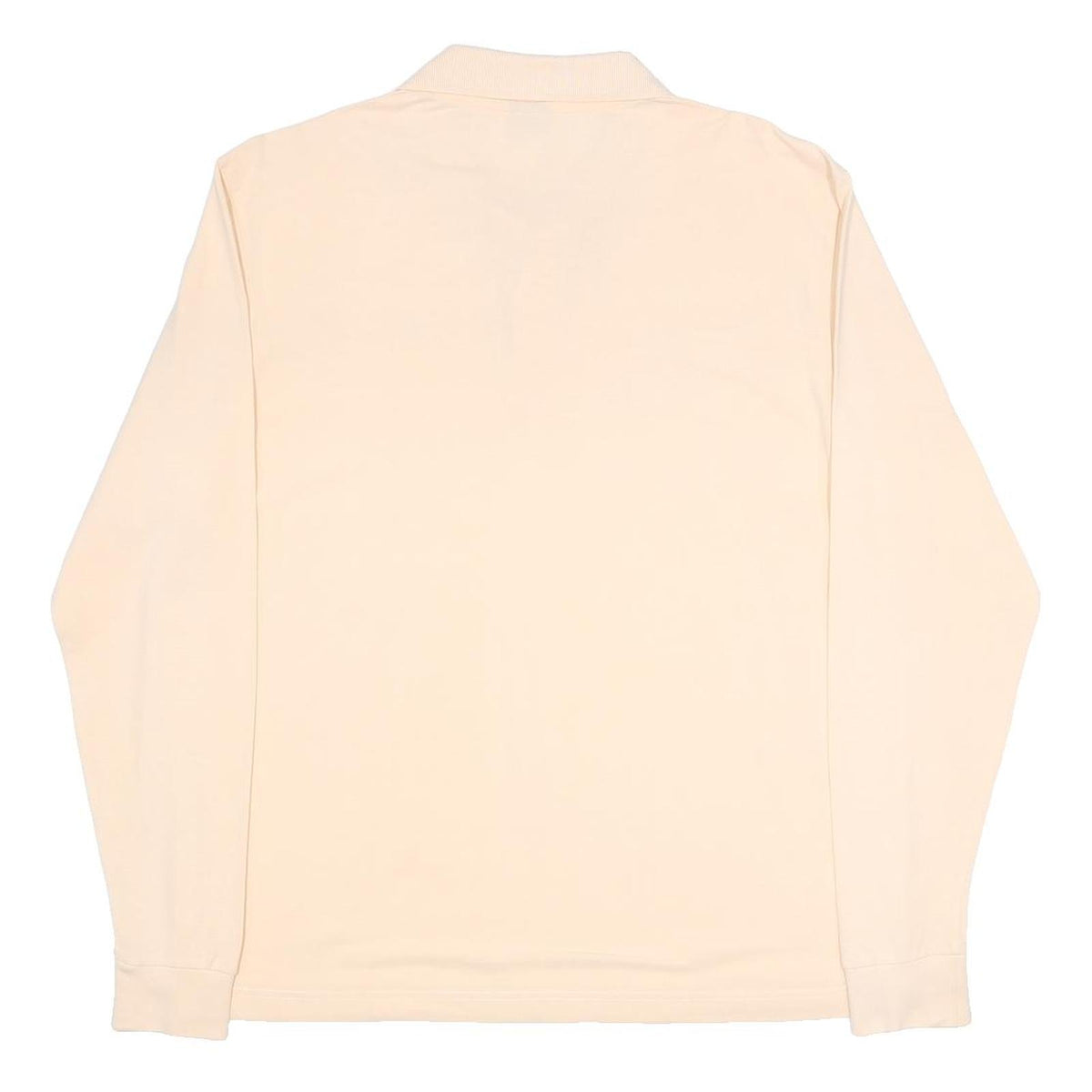 KAPPA Mens Cream Long Sleeve Plain L Cotton Polo Shirt Classic Fit