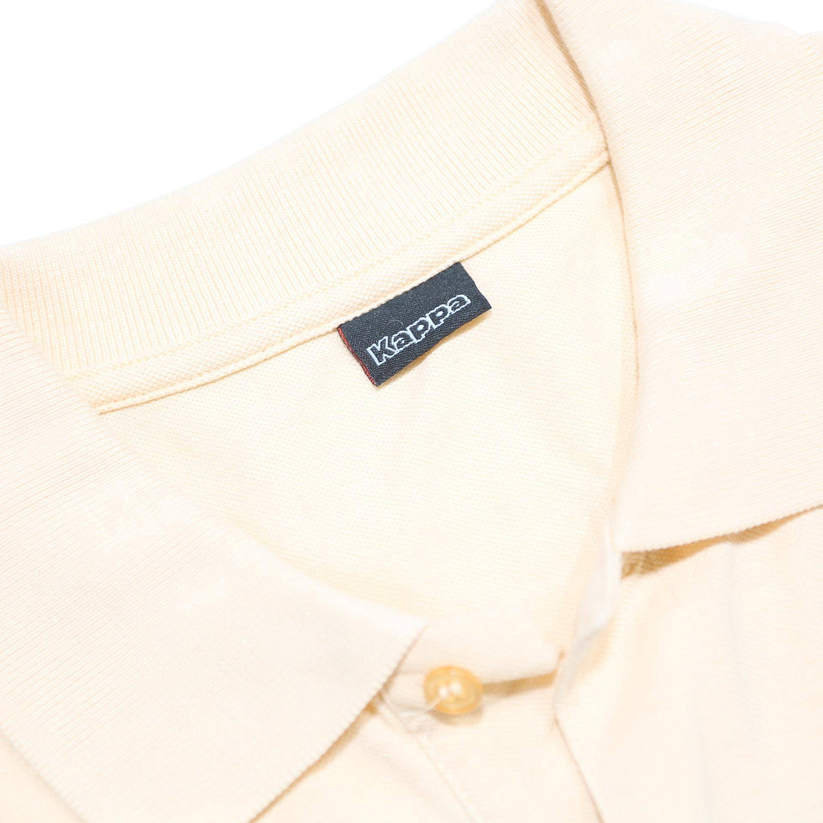 KAPPA Mens Cream Long Sleeve Plain L Cotton Polo Shirt Classic Fit