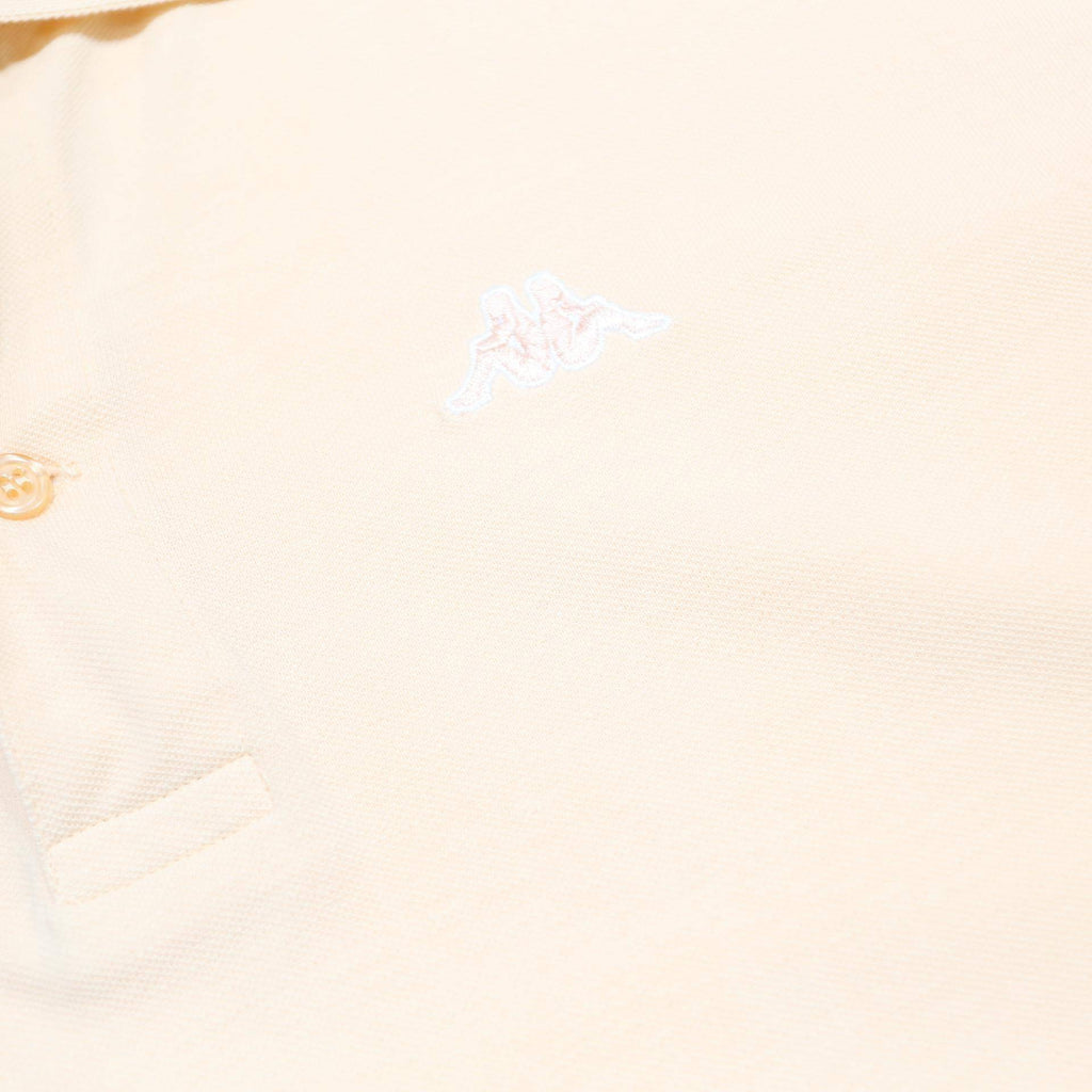 KAPPA Mens Cream Long Sleeve Plain L Cotton Polo Shirt Classic Fit