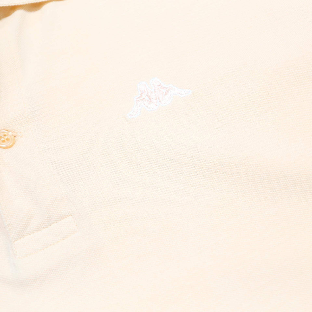 KAPPA Mens Cream Long Sleeve Plain L Cotton Polo Shirt Classic Fit
