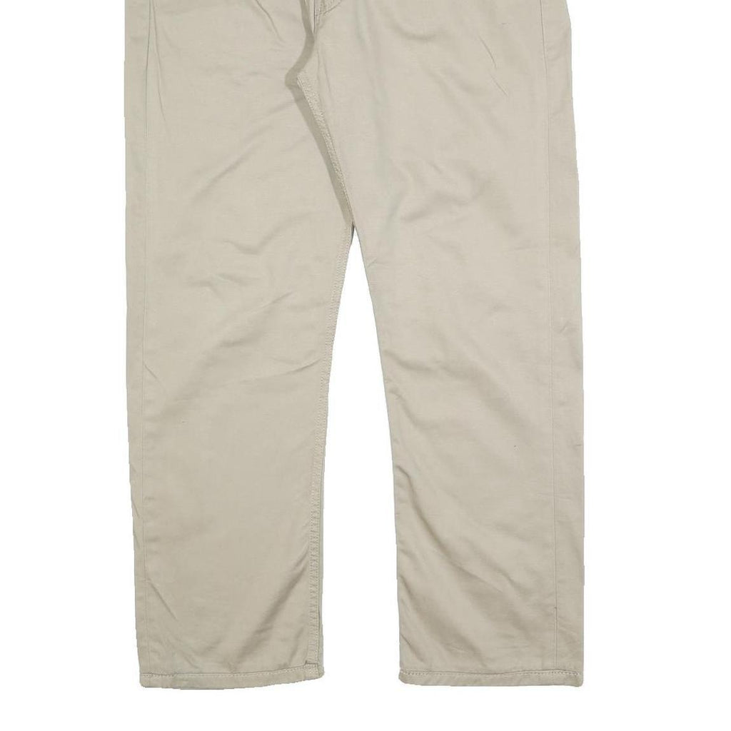LEVI'S Mens Cotton Blend Beige Regular Straight Trousers W36 L28 Casual Zip