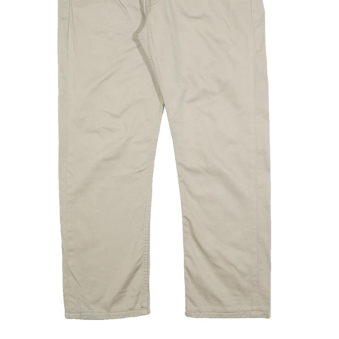 LEVI'S Mens Cotton Blend Beige Regular Straight Trousers W36 L28 Casual Zip