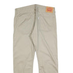 LEVI'S Mens Cotton Blend Beige Regular Straight Trousers W36 L28 Casual Zip