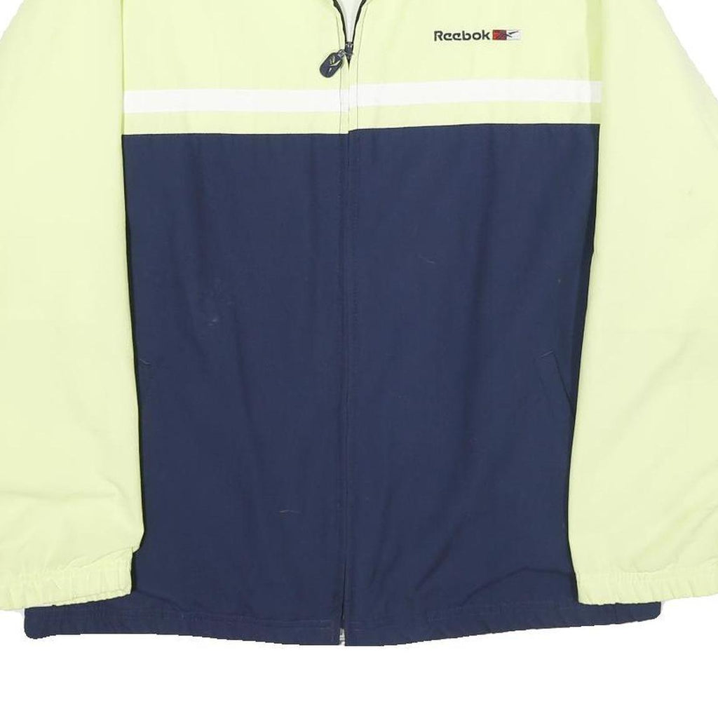 REEBOK Womens Yellow & Navy Zip Up Polyester Jacket UK 12 Sportswear Casual