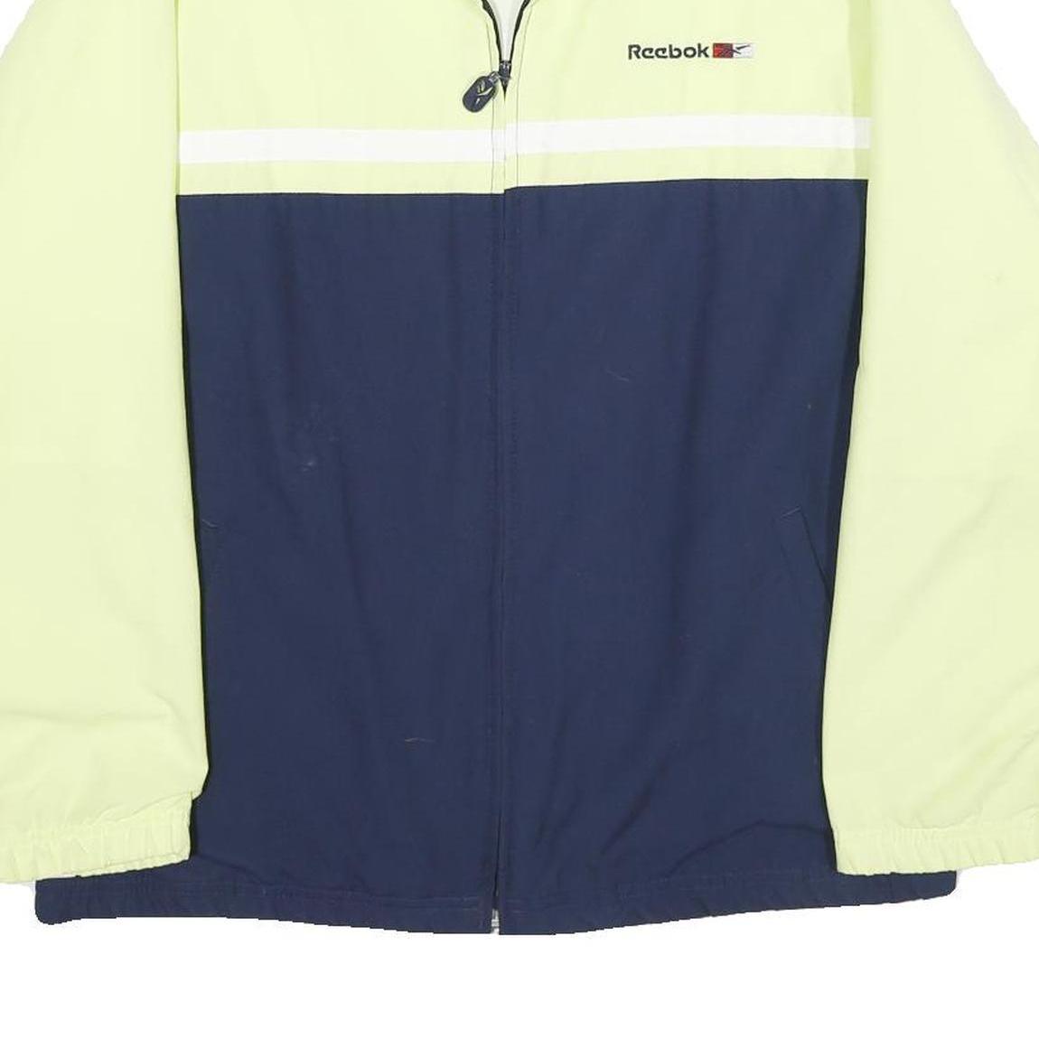 REEBOK Womens Yellow & Navy Zip Up Polyester Jacket UK 12 Sportswear Casual