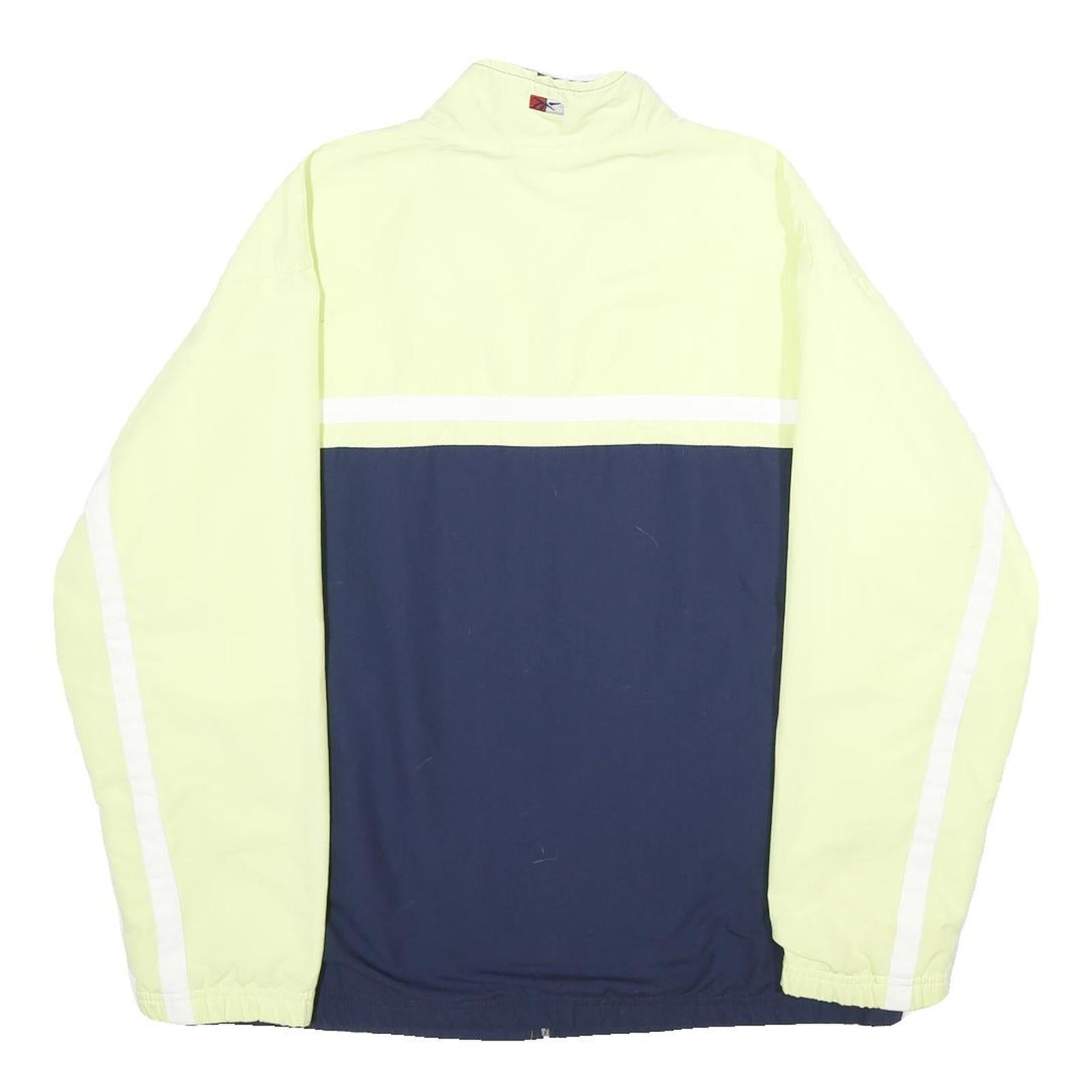 REEBOK Womens Yellow & Navy Zip Up Polyester Jacket UK 12 Sportswear Casual