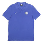 NIKE Mens Blue Chelsea FC Short Sleeve Polo Shirt M Cotton Sportswear