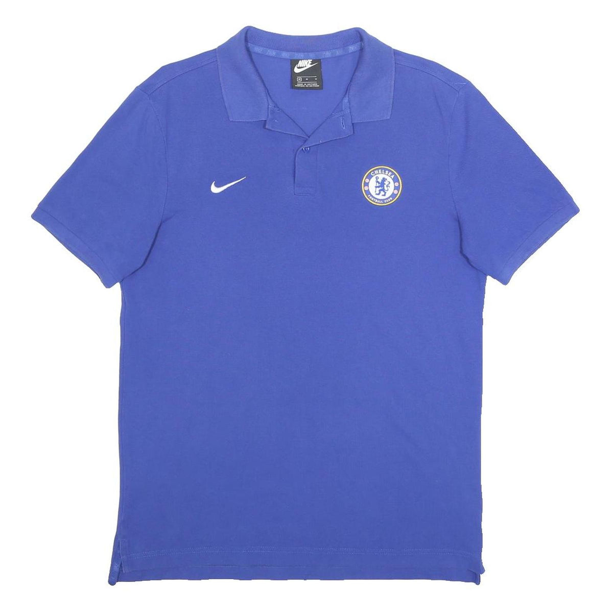 NIKE Mens Blue Chelsea FC Short Sleeve Polo Shirt M Cotton Sportswear