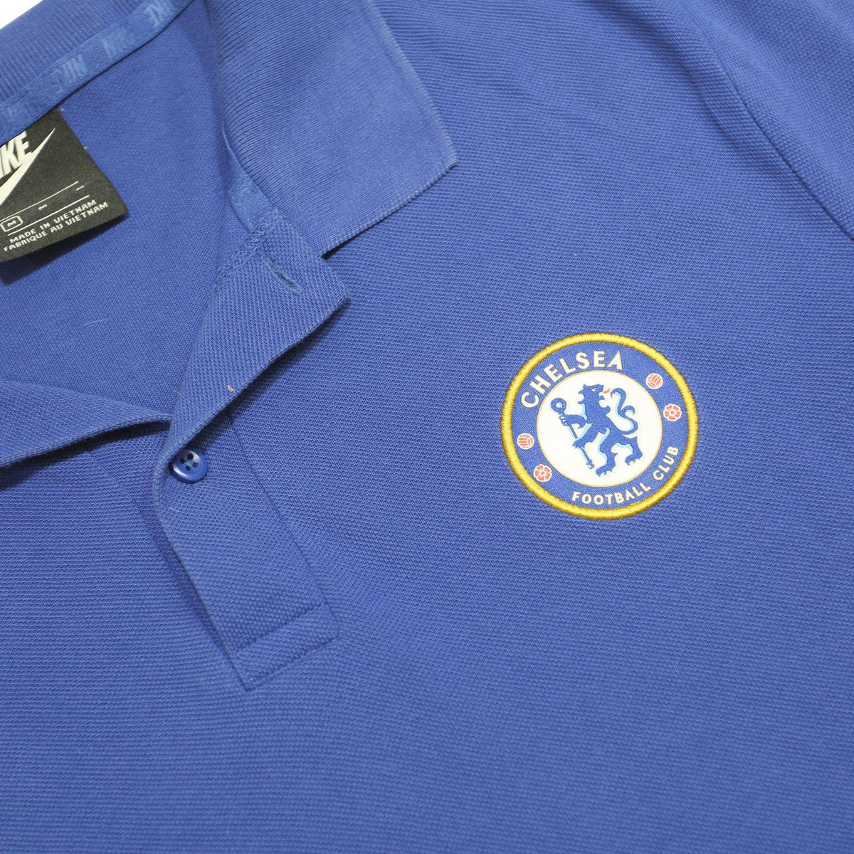 NIKE Mens Blue Chelsea FC Short Sleeve Polo Shirt M Cotton Sportswear