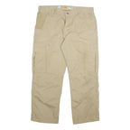 CARHARTT Mens Cotton Blend Beige Relaxed Fit Cargo Trousers W38 L28 Workwear