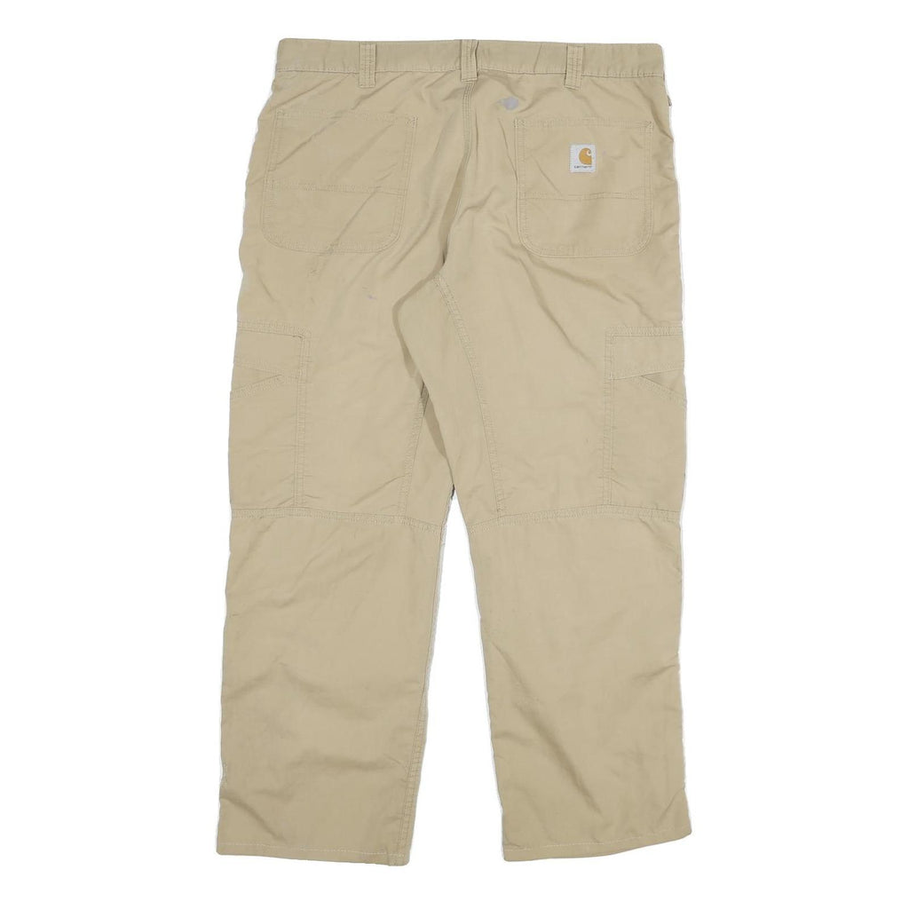 CARHARTT Mens Cotton Blend Beige Relaxed Fit Cargo Trousers W38 L28 Workwear
