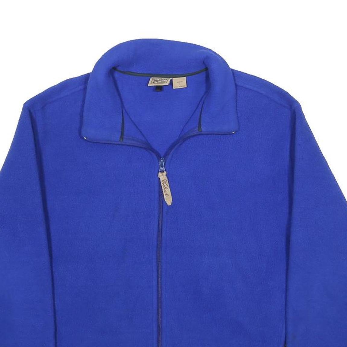 WOOLRICH Womens Blue Zip Jacket L Polyester Plain Casual Lightweight