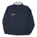 NAUTICA Mens Navy Blue Zip Jacket Polyester L Classic Plain Lightweight Casual