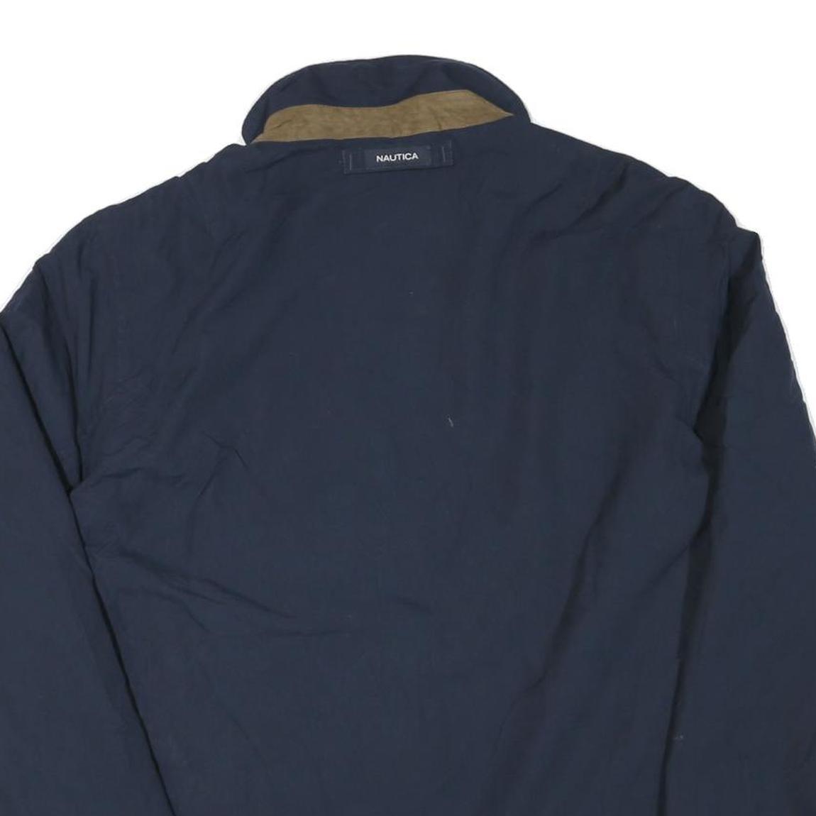 NAUTICA Mens Navy Blue Zip Jacket Polyester L Classic Plain Lightweight Casual
