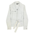 ARMANI EXCHANGE Womens White Cotton Zip Jacket M Casual Lightweight Stylish