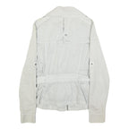 ARMANI EXCHANGE Womens White Cotton Zip Jacket M Casual Lightweight Stylish